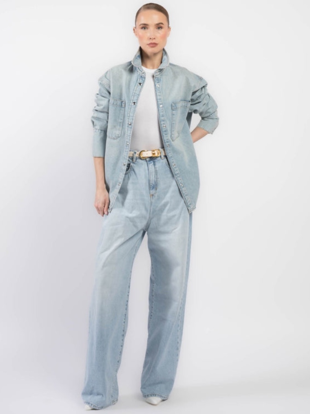 Anine Bing - Dante Shirt in Bleached Blue